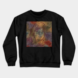 Abstract of young boy with long hair Crewneck Sweatshirt